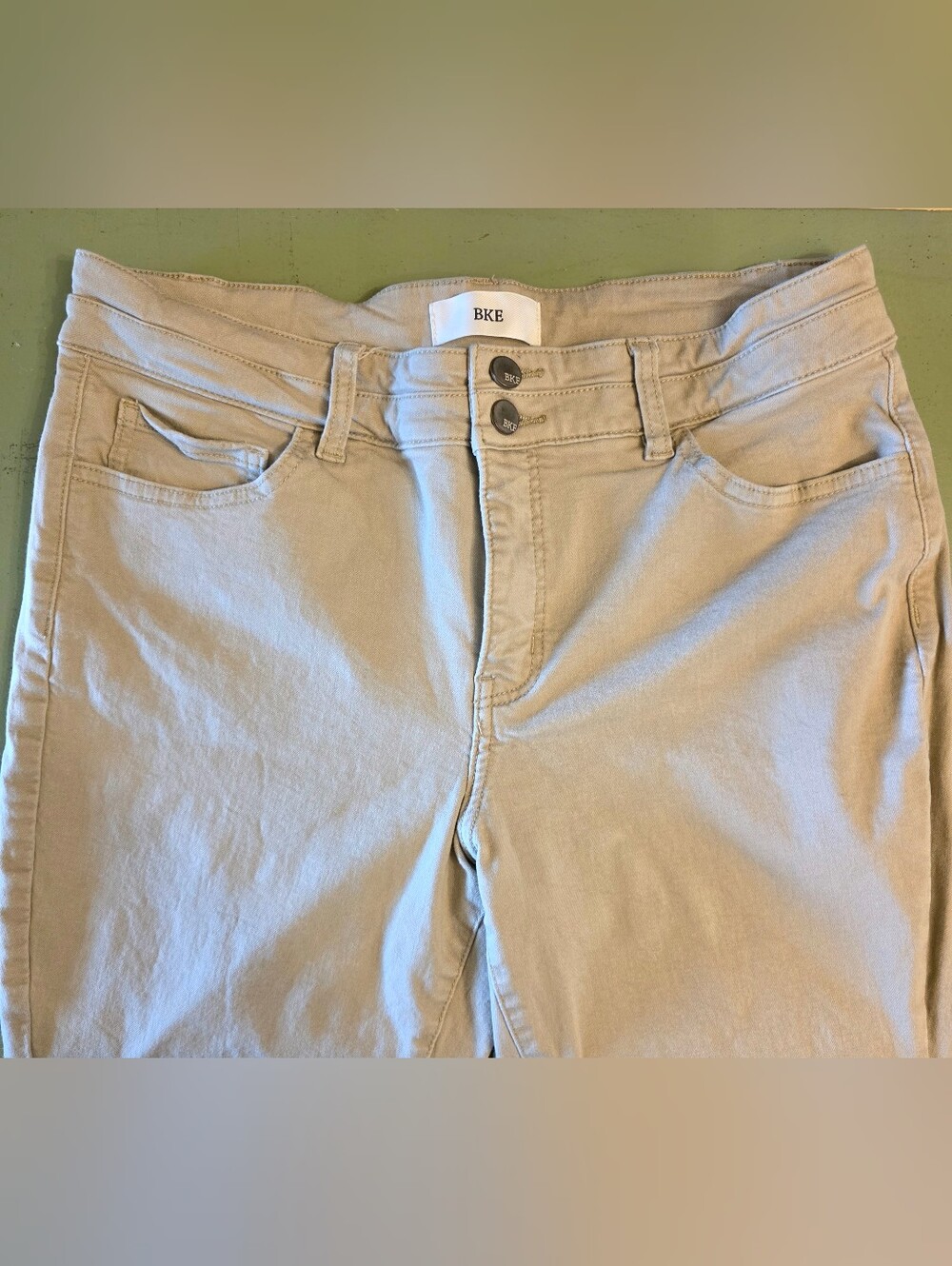 BKE Buckle Men's Skinny Stretch Jeans 30x27 Tan No Back Pockets EUC